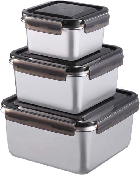 stainless steel food storage box|ss container with lid.